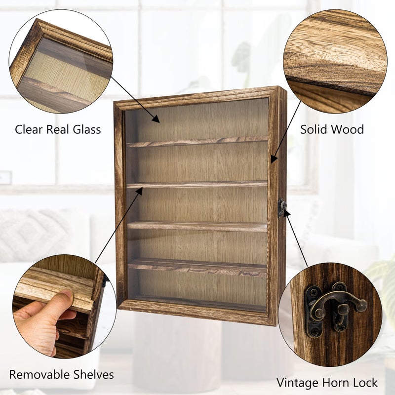 Hodeframe 11x14 Shadow Box Frame with Removable Shelves,Collectible Display Shelves Case,Military Challenge Coin Display Case,Wood Shadow Boxes Display Cases for Keepsake,Pictures - Image 5