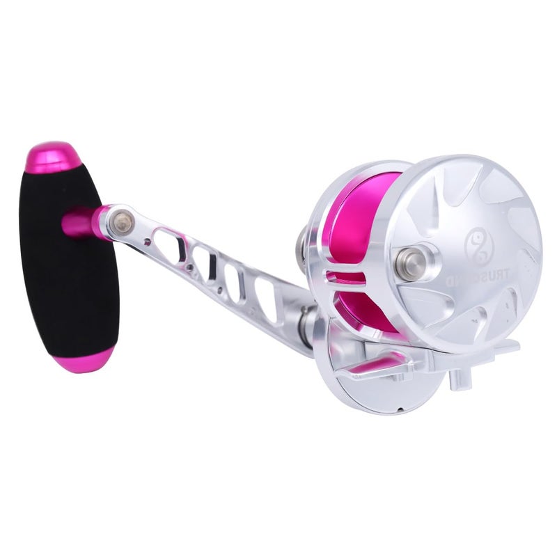 TRUSCEND بكرة صيد بطيئة من الألمنيوم سبيكة معدنية كاملة، سلسلة 2000، قابلة للتبديل بين اليسار/اليمين 6.3:1، عجلة صيد بحرية 9+2BB بكرة صيد (وردي فاتح، يد يسارية) - Image 4