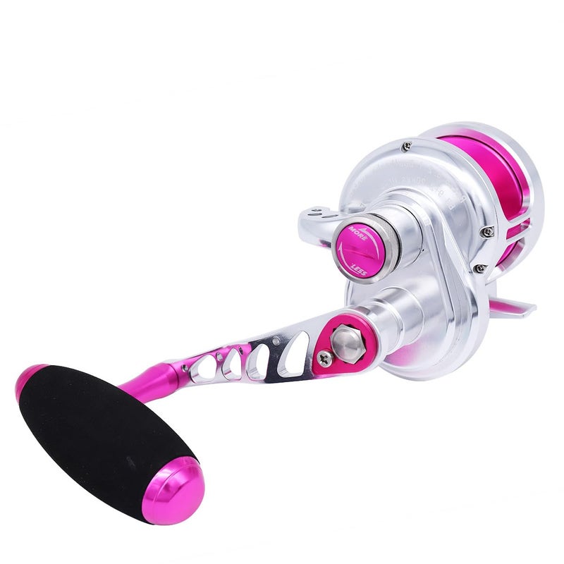 TRUSCEND بكرة صيد بطيئة من الألمنيوم سبيكة معدنية كاملة، سلسلة 2000، قابلة للتبديل بين اليسار/اليمين 6.3:1، عجلة صيد بحرية 9+2BB بكرة صيد (وردي فاتح، يد يسارية) - Image 3