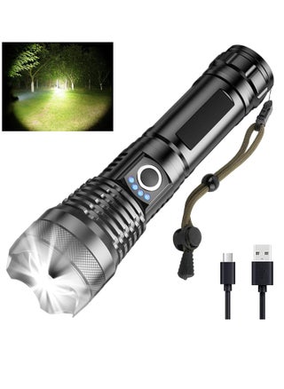 Rechargeable LED flashlight with 10000 high lumens, ultra bright tactical flashlight with 5 modes, powerful scalable flashlight, waterproof handheld flashlight for hiking emergencies - pzsku/Z91CA9CD2C7863B5FC8A8Z/45/1745676408/cde5e219-2d14-41ad-99ab-89bb21d4aeb8