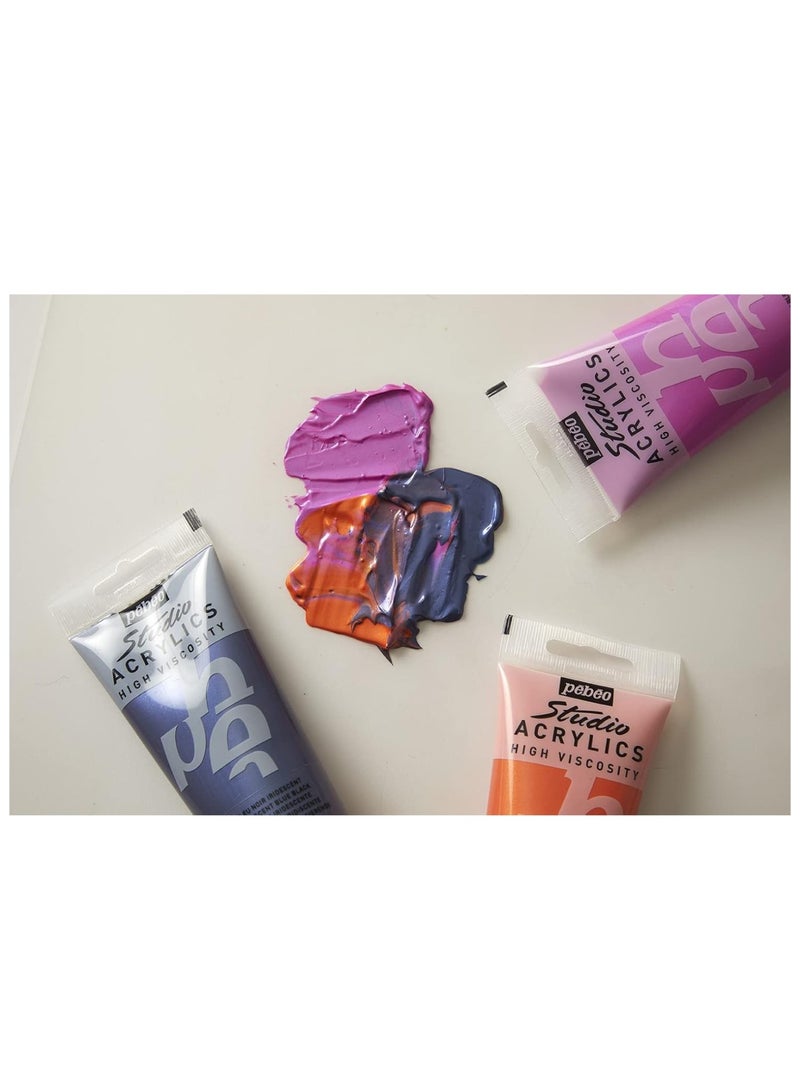 Pebeo أنبوب طلاء أكريليك ستوديو أكريليك 100 مل محتوى وردي زاهي غير شفاف - Image 4