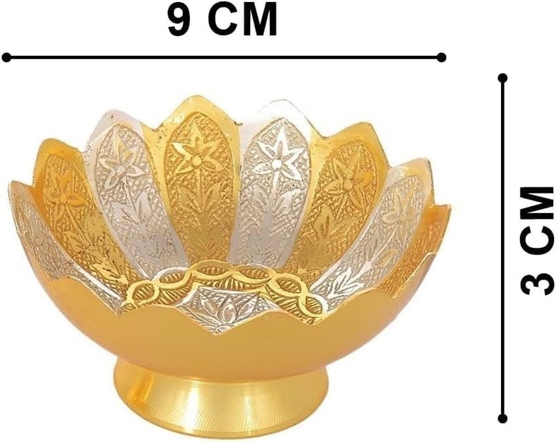 BENGALEN Gold Silver Plated Bowl Spoon Tray Set Dry Fruits Dessert Serving Set Diwali Gifts Friends Family Home Decorative Corporate Christmas Wedding Return Gift Items - Image 2