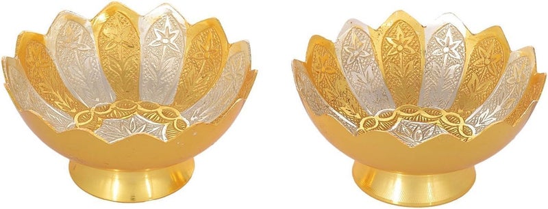 BENGALEN Gold Silver Plated Bowl Spoon Tray Set Dry Fruits Dessert Serving Set Diwali Gifts Friends Family Home Decorative Corporate Christmas Wedding Return Gift Items - Image 4