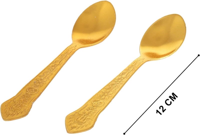 BENGALEN Gold Silver Plated Bowl Spoon Tray Set Dry Fruits Dessert Serving Set Diwali Gifts Friends Family Home Decorative Corporate Christmas Wedding Return Gift Items - Image 3