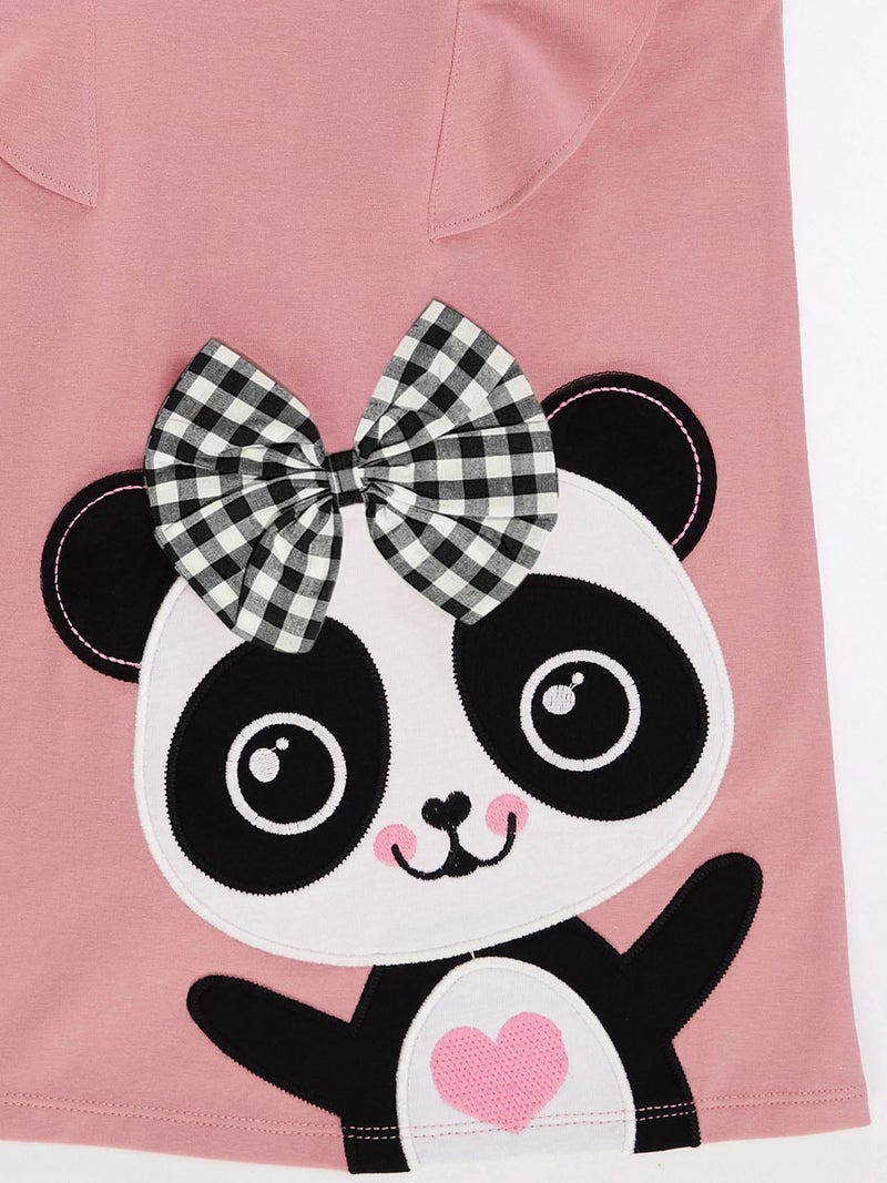 Denokids Pink Panda Accent Dress  - Image 3