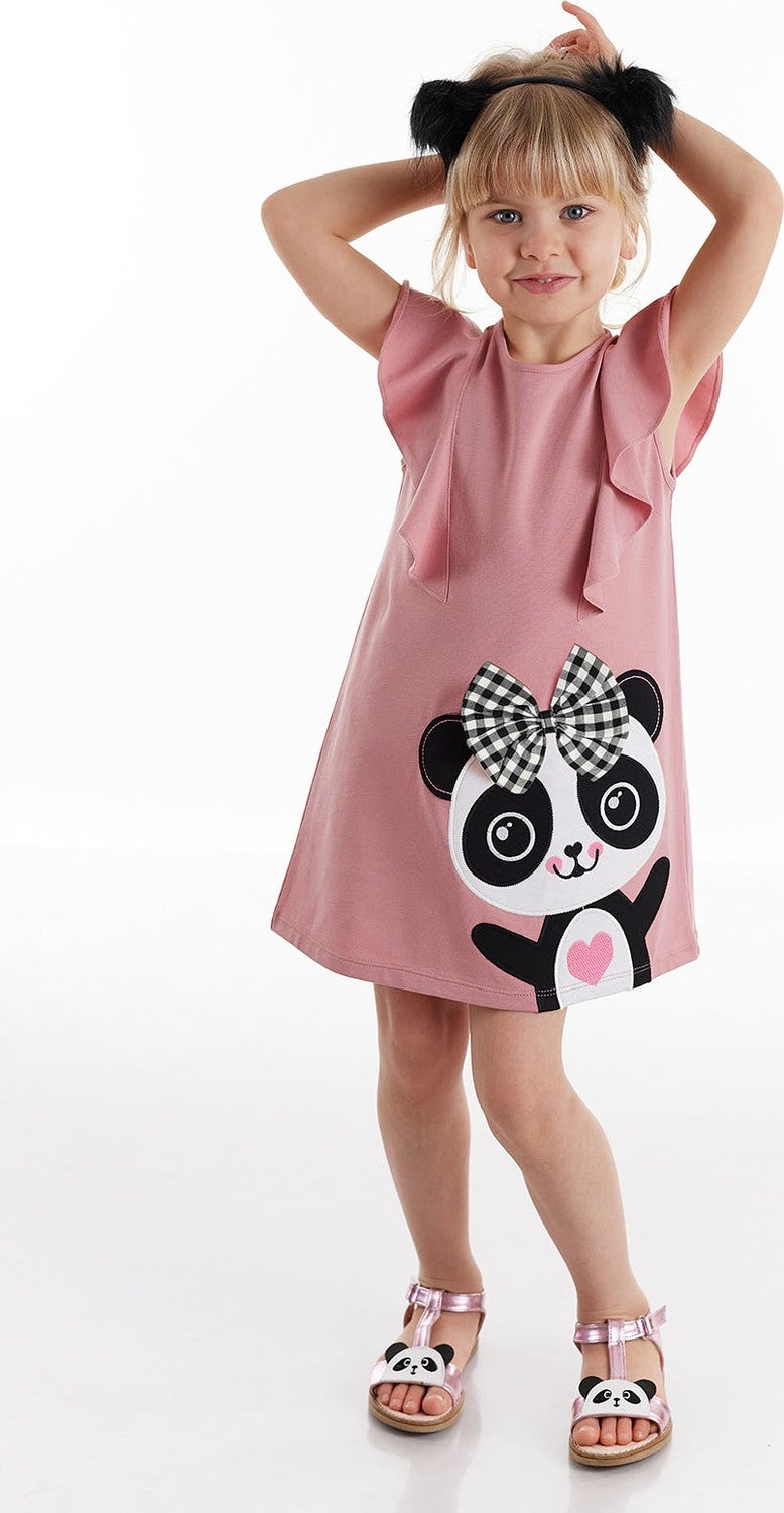 Denokids Pink Panda Accent Dress  - Image 1