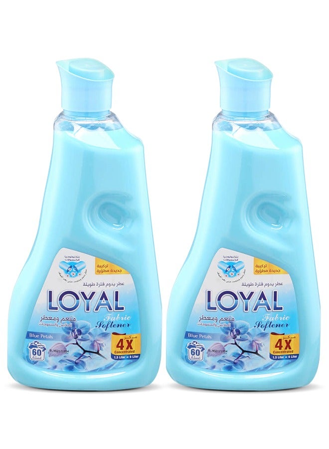 لويال منعم الأقمشة المعطر برائحة بتلات زرقاء مركزة 60 غسلة 2 × 1500 مل - Image 2