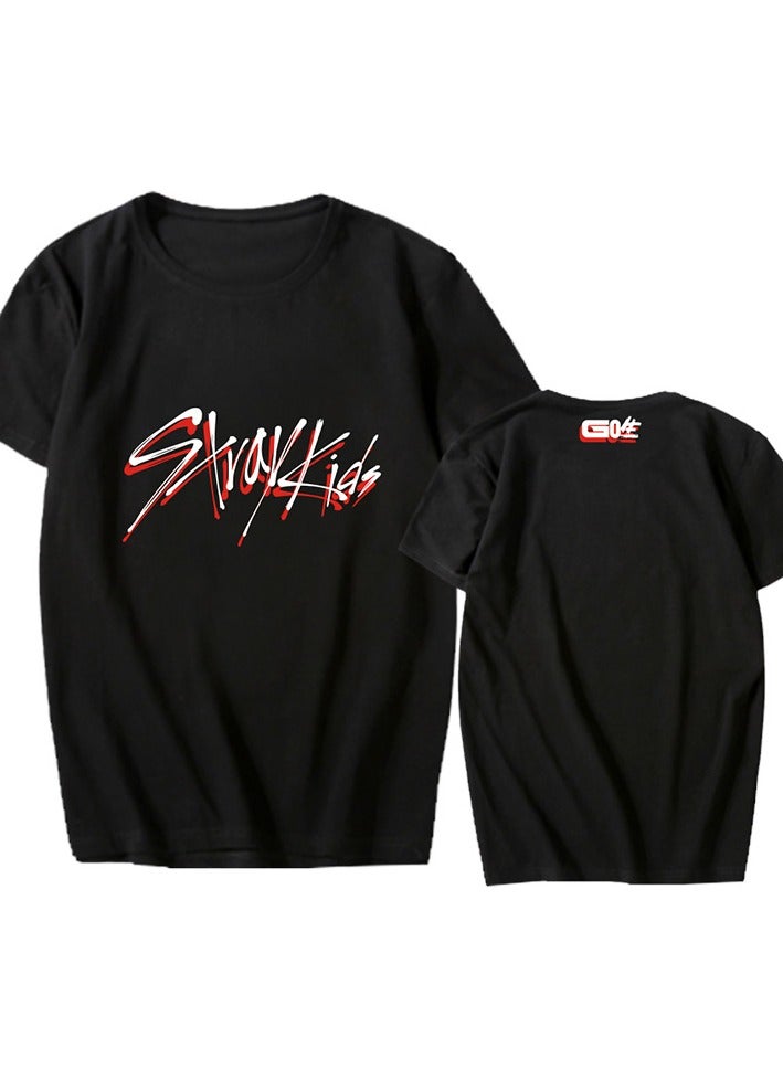 SHOP NEW ARRIVALS Stray Kids Unisex Printed Cotton T-Shirt for Men and Women – Comfortable K-Pop Fan Merch, Casual Everyday Wear . 