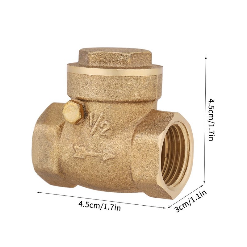 Hilitand صمام فحص نحاسي DN15 أنثوي الخيوط، صمام فحص دوار غير قابل للعودة 232PSI لمنع تدفق المياه للخلف للمياه والزيوت والبخار ووسائط أخرى وبعض السوائل المسببة للتآكل - Image 2