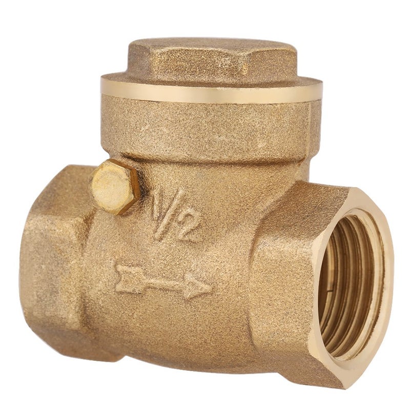 Hilitand صمام فحص نحاسي DN15 أنثوي الخيوط، صمام فحص دوار غير قابل للعودة 232PSI لمنع تدفق المياه للخلف للمياه والزيوت والبخار ووسائط أخرى وبعض السوائل المسببة للتآكل - Image 1
