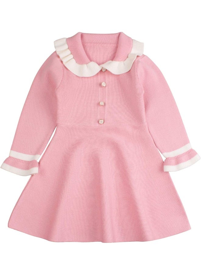 WeddingPach Ruffles Baby Girls Cardigan Warm Infant Toddler Sweater Dress  - Image 1
