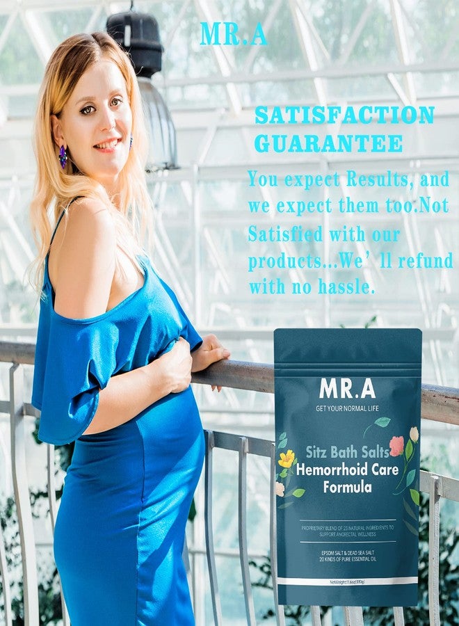 Mr.A حمام Sitz للبواسير، مكون من 23 مكونًا من الدرجة الممتازة، صيغة متقدمة لعلاج البواسير ملح إبسوم ملح البحر الميت زيوت أساسية، أملاح حمام Sitz للبواسير مقعد المرحاض حوض الاستحمام 11.6 أونصة - Image 4