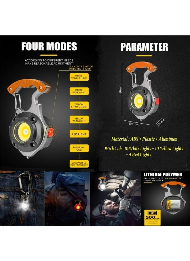 Generic - Rechargeable Power Display Strong Light Camping Lamp Bottle Opener Led Portable LED Work Light Keychain Flashlight - Image 1