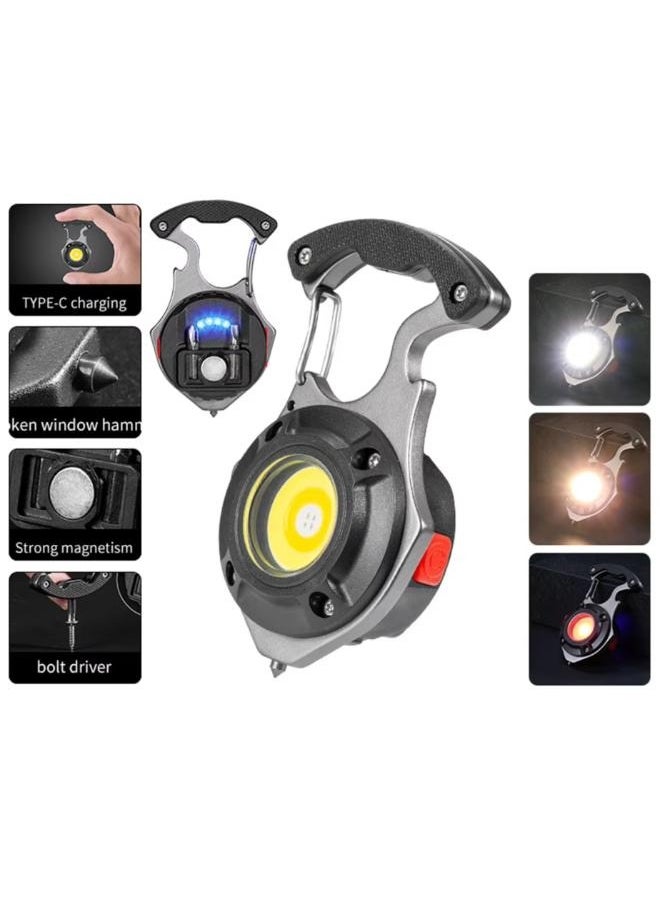 Generic - Rechargeable Power Display Strong Light Camping Lamp Bottle Opener Led Portable LED Work Light Keychain Flashlight - Image 1