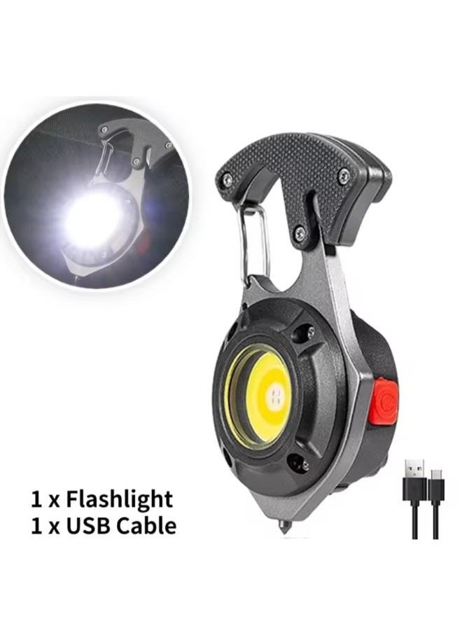 Generic - Rechargeable Power Display Strong Light Camping Lamp Bottle Opener Led Portable LED Work Light Keychain Flashlight - Image 1