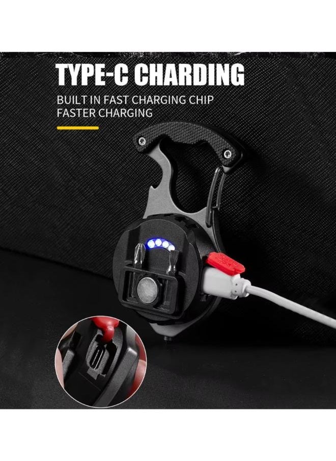 Generic - Rechargeable Power Display Strong Light Camping Lamp Bottle Opener Led Portable LED Work Light Keychain Flashlight - Image 1