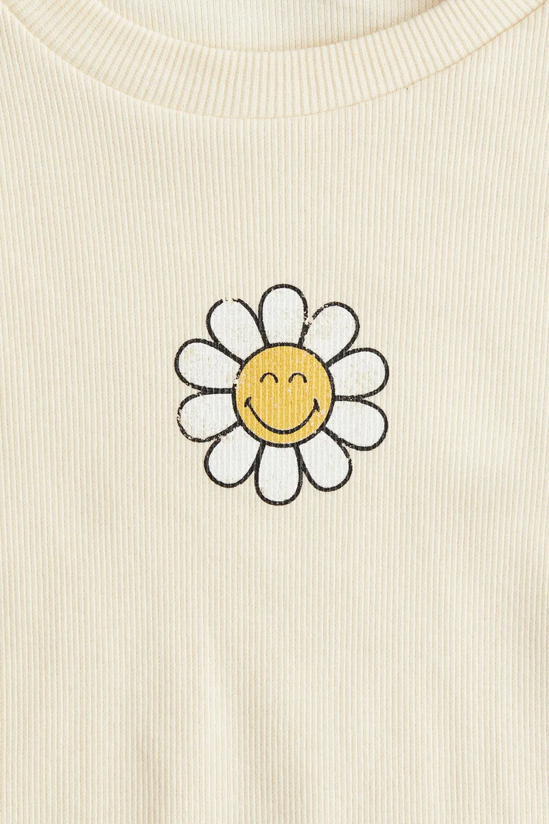 اتش اند ام بلوزة من الجيرسيه مزينة بطبعة