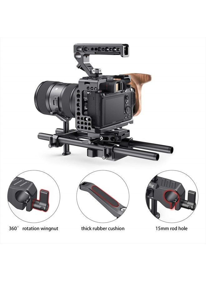 SmallRig 15mm Long Lens Support, 53.5mm Height Adjustable Lens Bracket for DSLR Camera Shoulder Rig - BSL2681 - Image 5