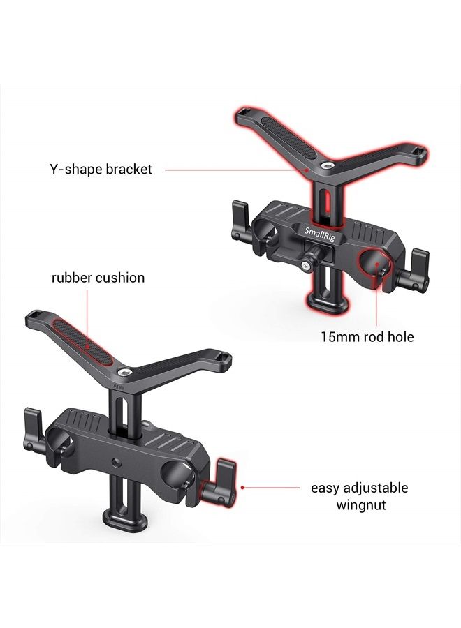 SmallRig 15mm Long Lens Support, 53.5mm Height Adjustable Lens Bracket for DSLR Camera Shoulder Rig - BSL2681 - Image 2