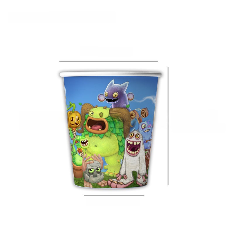 Monster Concert Party Disposable Tableware Set Paper Cup 10PCS-Monster Concert