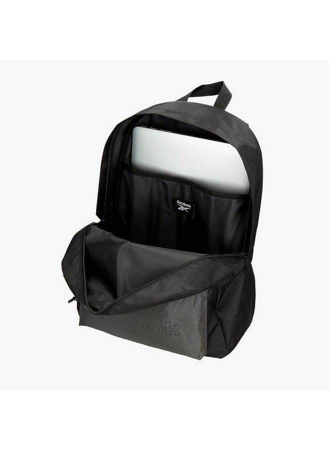 ريبوك حقيبة ظهر مدرسية بطبعة شعار مع أحزمة قابلة للتعديل وإغلاق بسحاب - Image 4