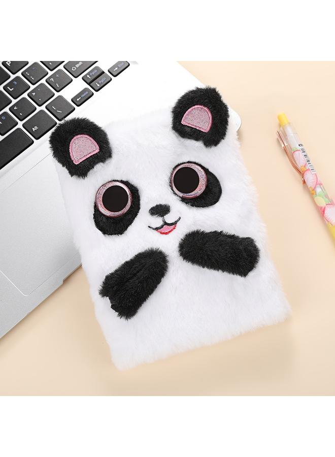Bluejw New Cartoon Panda Plush Notebook Journal Cute Ear Notepad Student Activity Gift - Image 1