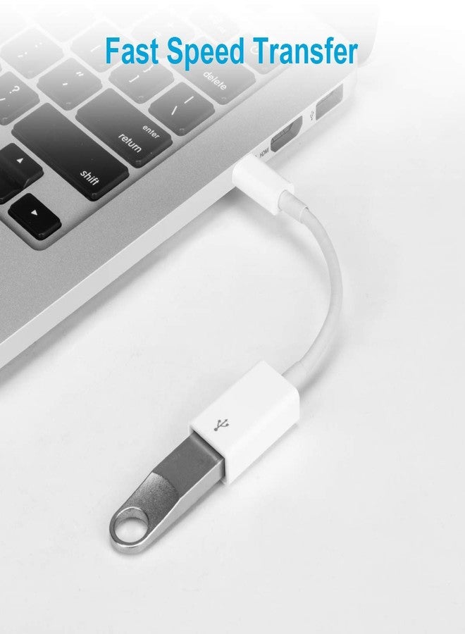 FLEAVER 2 Pack USB C to USB 2.0 Adapter Type-C OTG Cable Type C Male to USB A Female Adapter Compatible with Pro/Air 2019 2018 2017,S20 S20+ Ultra Note 10 S9 S8 (White) - Image 3