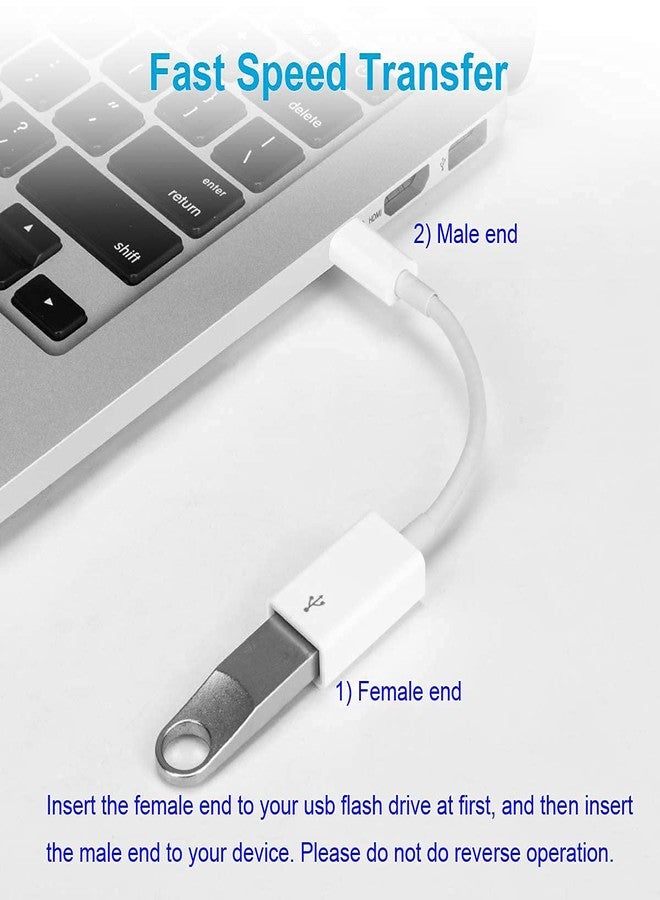 FLEAVER 2 Pack USB C to USB 2.0 Adapter Type-C OTG Cable Type C Male to USB A Female Adapter Compatible with Pro/Air 2019 2018 2017,S20 S20+ Ultra Note 10 S9 S8 (White) - Image 4