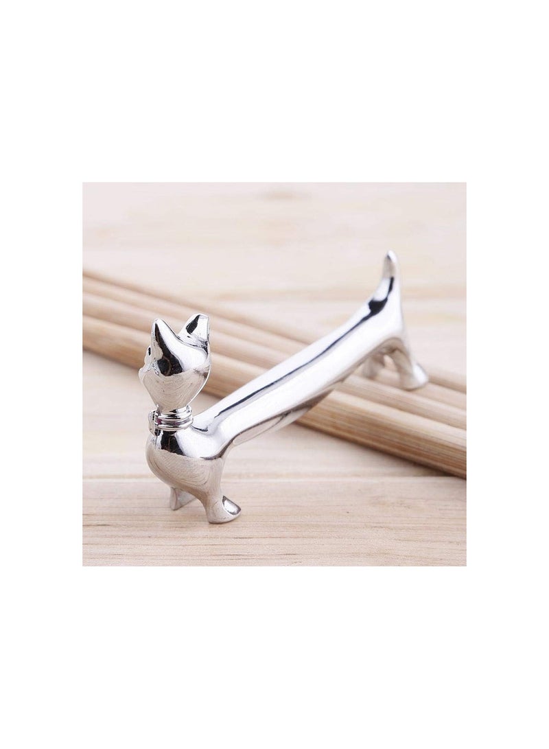 GGOOT Cat Pattern Chopstick Stand, Zinc Alloy + Stainless Steel Table Chopstick Holder, for Home Restaurant - Image 1