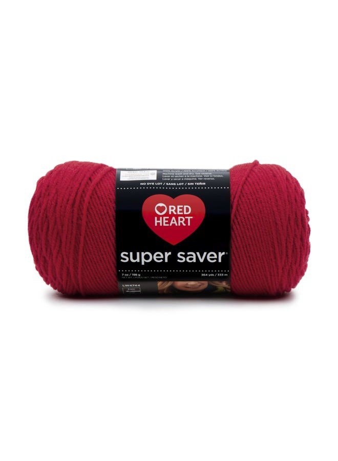 RED HEART E300.0319 Super Saver Economy Yarn, Cherry Red - Image 1