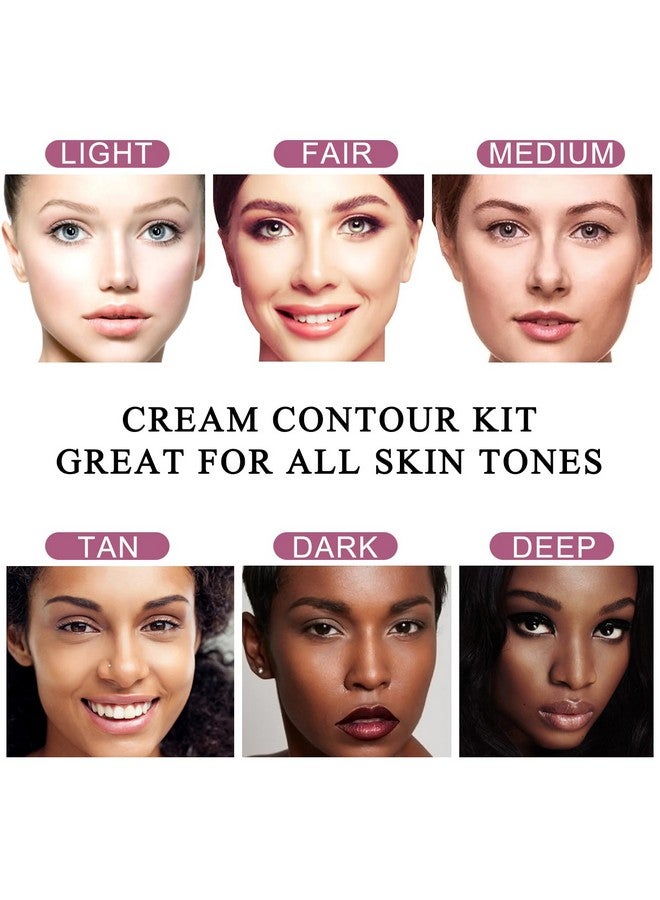 Youngfocus Cosmetics Cream Contour Best 8 Colors and Highlighting Makeup Kit - Contouring Foundation/Concealer Palette - Vegan & Cruelty Free - Step-by-Step Instructions Included - Image 4