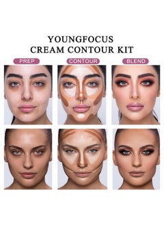 youngfocus Youngfocus Cosmetics Cream Contour Best 8 Colors and Highlighting Makeup Kit - Contouring Foundation/Concealer Palette - Vegan & Cruelty Free - Step-by-Step Instructions Included  - Image 2