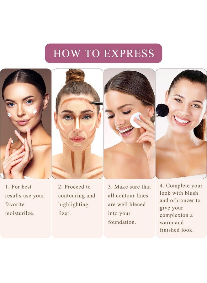 Youngfocus Cosmetics Cream Contour Best 8 Colors and Highlighting Makeup Kit - Contouring Foundation/Concealer Palette - Vegan & Cruelty Free - Step-by-Step Instructions Included - Image 3