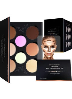 youngfocus Youngfocus Cosmetics Cream Contour Best 8 Colors and Highlighting Makeup Kit - Contouring Foundation/Concealer Palette - Vegan & Cruelty Free - Step-by-Step Instructions Included  - Image 1