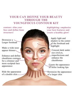 youngfocus Youngfocus Cosmetics Cream Contour Best 8 Colors and Highlighting Makeup Kit - Contouring Foundation/Concealer Palette - Vegan & Cruelty Free - Step-by-Step Instructions Included  - Image 5
