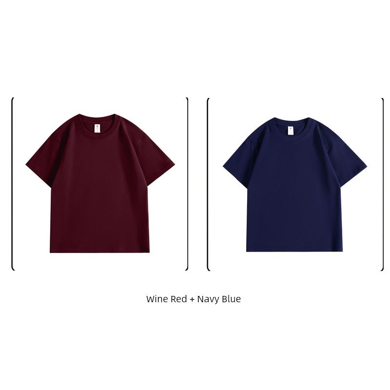 Summer 2026 new Korean version straight shoulder short-sleeved T-shirt men's top trendy round neck slim fit versatile solid color T-shirt - Image 2