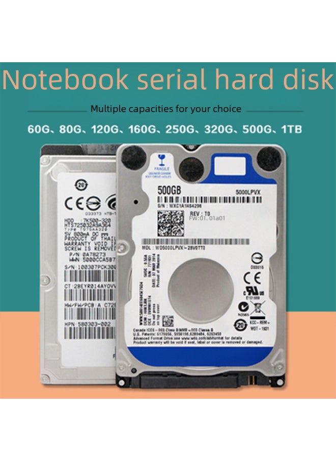 Generic Notebook Hard Disk 2.5 Inch SATA Mechanical Hard Disk Zero Power 250g 320g 500g 1t Multi-capacity Hard Disk-Capacity:320GB  - Image 1