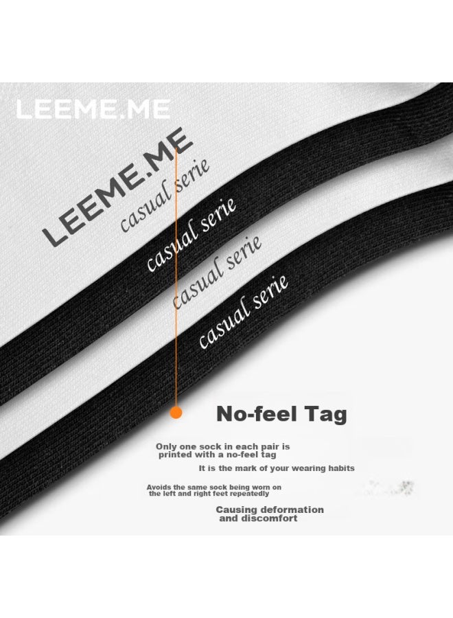 Leeme.me Li Mi Men's Socks, Spring And Summer Plain Weave, Odor-resistant Men's Socks, Short Socks, 4 Black One Size - Image 4