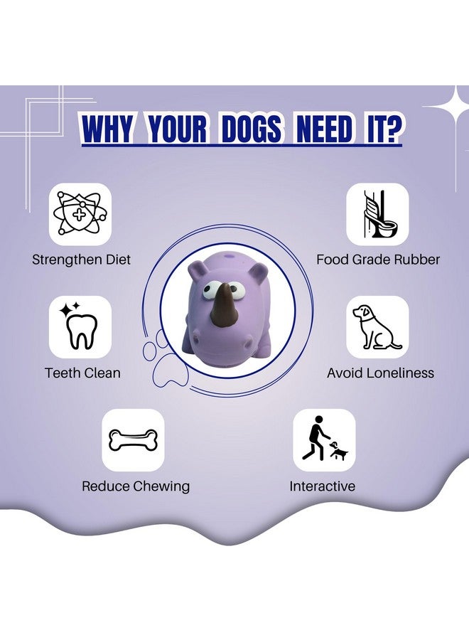 لعبة مطاطية للكلاب تصدر صوت صرير - (وحيد القرن الأرجواني) | للكلاب الصغيرة والجراء | متينة وناعمة بتصميم حيواني، لعبة آمنة للإحضار والمضغ | تقلل من قلق الانفصال (الحجم: 19.5 سم) - Image 5
