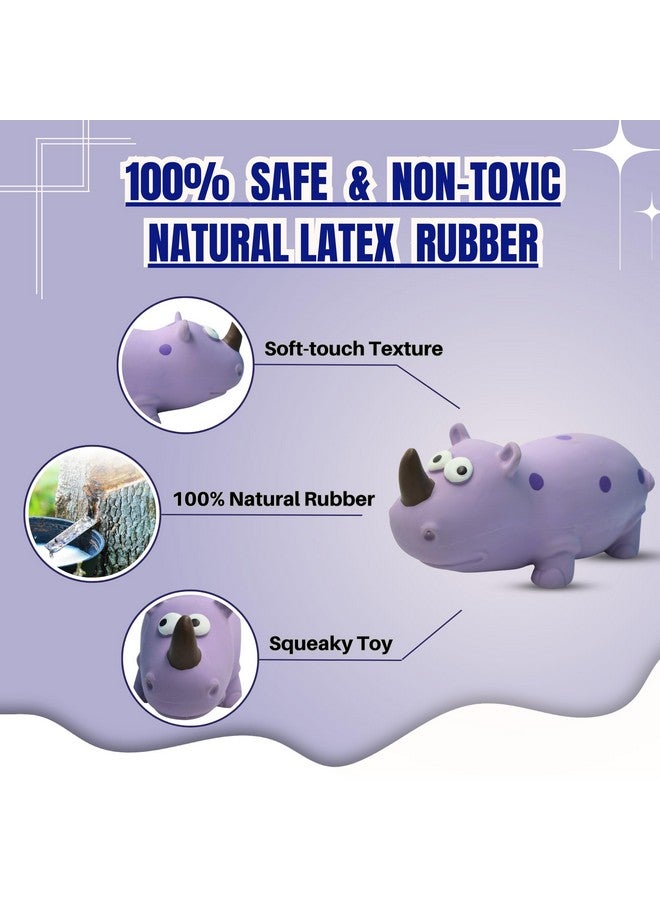 لعبة مطاطية للكلاب تصدر صوت صرير - (وحيد القرن الأرجواني) | للكلاب الصغيرة والجراء | متينة وناعمة بتصميم حيواني، لعبة آمنة للإحضار والمضغ | تقلل من قلق الانفصال (الحجم: 19.5 سم) - Image 4