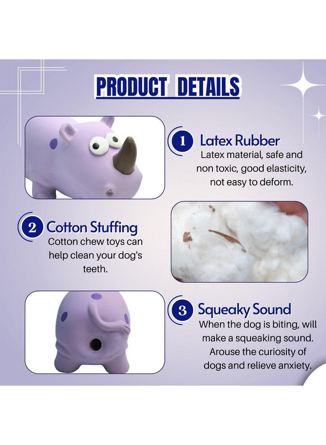 لعبة مطاطية للكلاب تصدر صوت صرير - (وحيد القرن الأرجواني) | للكلاب الصغيرة والجراء | متينة وناعمة بتصميم حيواني، لعبة آمنة للإحضار والمضغ | تقلل من قلق الانفصال (الحجم: 19.5 سم) - Image 3