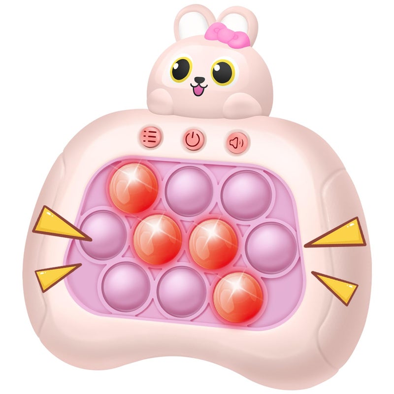 Intoypad Rabbit Pop Fidget Game Toys Light Up Fidget Toy with 1 Min AutoOff Easter Bunny Electric Pop Bubble Game Controller Handheld Sensory Toys Birthday Christmas Easter Gifts for Kids - Image 3