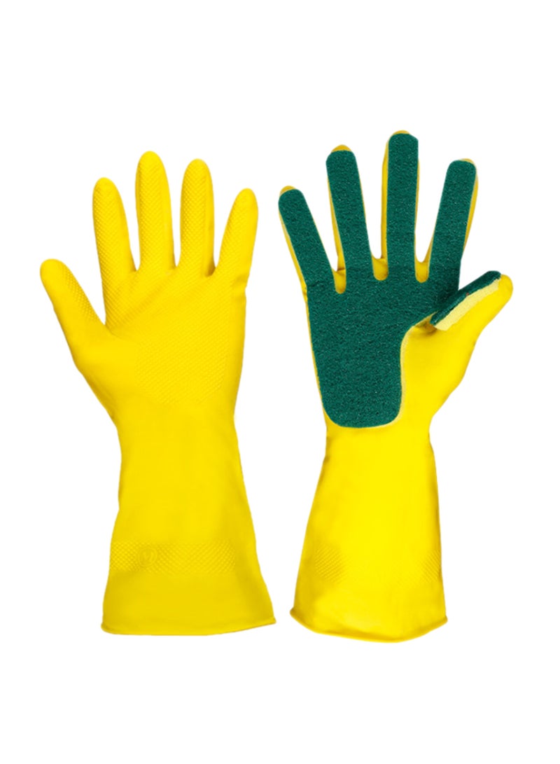 قفازات مضادة للماء لغسل الأطباق أصفر/ أخضر 31سم