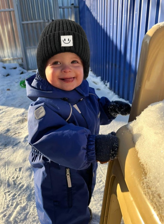 FURTALK Baby Beanie Winter Warm Hats Fleece Lined with Earflap Cute Knit Boys Girls Infant Toddler Kids Hat Black+Grey+Pink,6-24 Months - Image 5