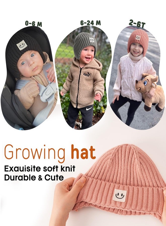 FURTALK Baby Beanie Winter Warm Hats Fleece Lined with Earflap Cute Knit Boys Girls Infant Toddler Kids Hat Black+Grey+Pink,6-24 Months - Image 4