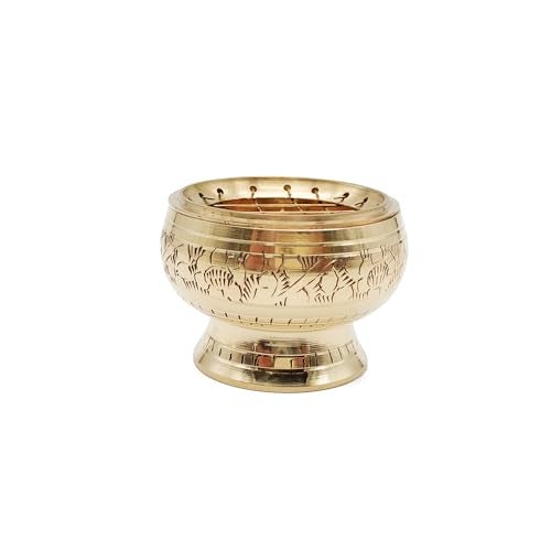 TORPPEZA Golden Handcrafted Charcoal Incense Burner Sambrani Dhoop 30Ml Capacity Dhoop Dani Holder - Image 5