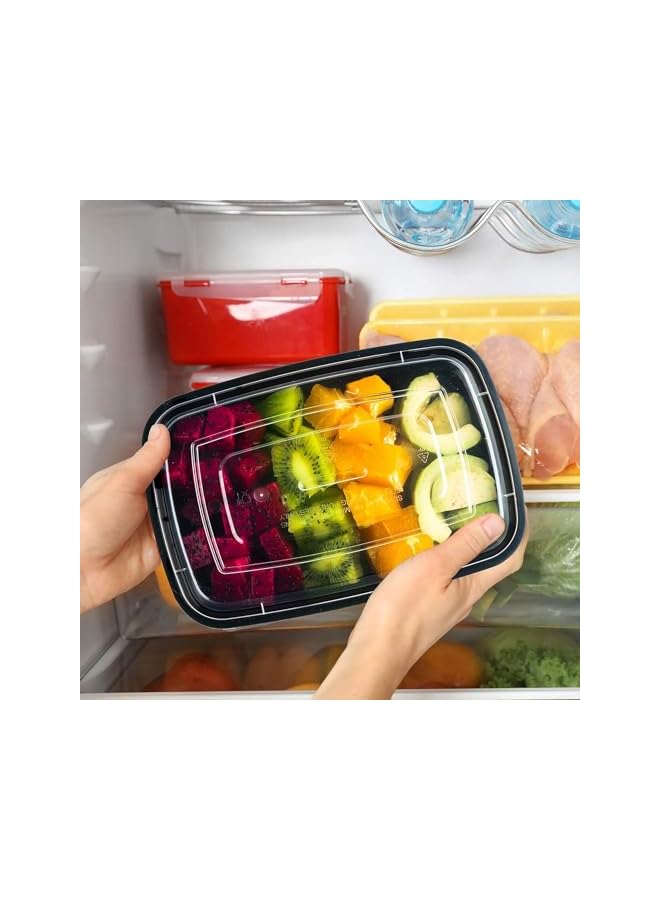 S-TOP Meal Prep Container Reusable Bpa Free – [10 Pack] 1 Compartment (32 ounces) Disposable Rectangular Food Container With Lids Vacuum Seal Meal Prep Tupperware Microwaveable Freezer To Go Containers - Image 2