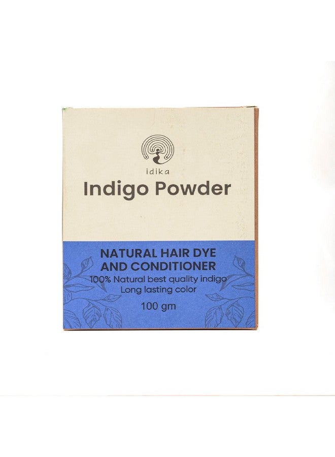 Idika Indigo Powder for Hair - Natural & Herbal Solution for Grey Hair, Chemical-Free Indigo Powder for Natural Hair Coloring, Protects Hair from Damage, Bio Organic, Men & Women, Pack of 1 (100g) - Image 1