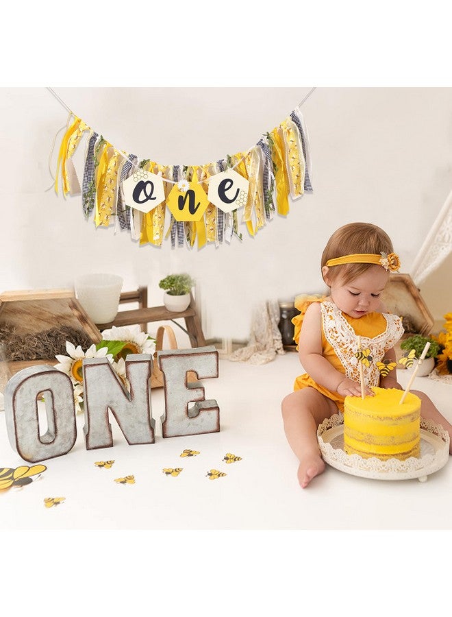 Agkvw Bee Theme High Chair Banner for 1st Birthday - Happy Bee Day Decoration for Boys and Girls, Bumble Themed Party Decor - Image 3