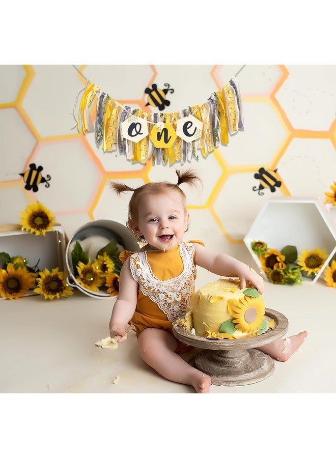 Agkvw Bee Theme High Chair Banner for 1st Birthday - Happy Bee Day Decoration for Boys and Girls, Bumble Themed Party Decor - Image 4